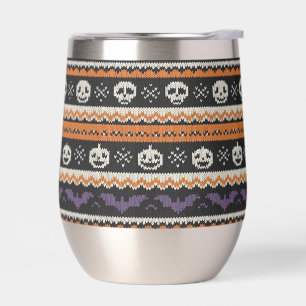 Cute, fine île/colorwork Halloween crâne et chauve