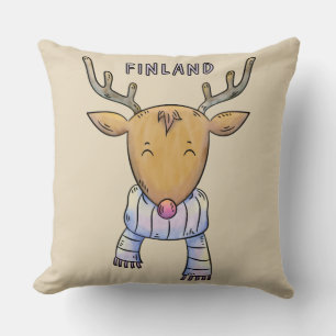 Cute Finland Reindeer lance des oreillers