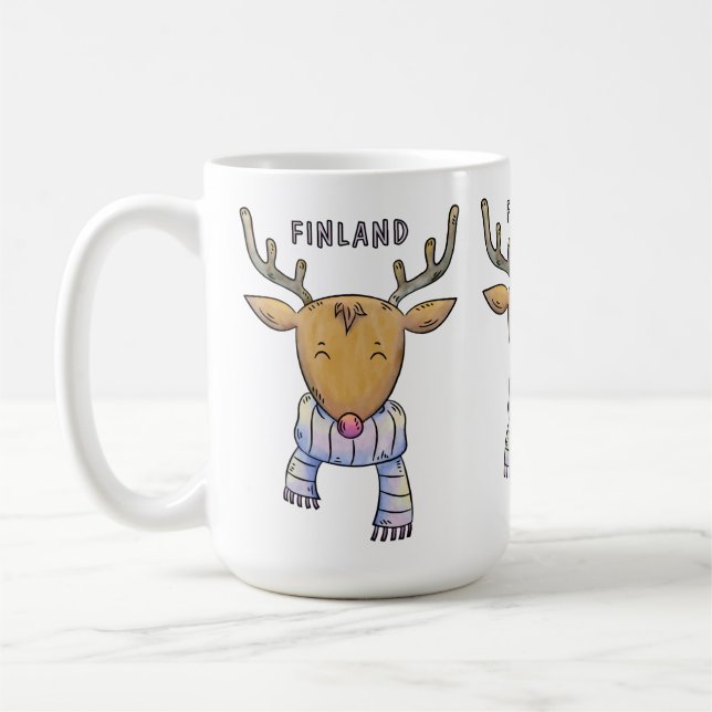 Cute Finland Reindeer tasses (Gauche)