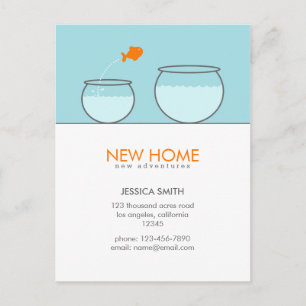 Cute Fish New Home Cartes postales amusantes
