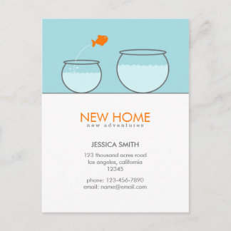 Cute Fish New Home Cartes postales amusantes