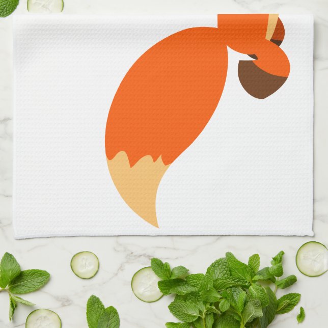 Cute Fleet Cartoon Fox Serviette de cuisine (Plié)