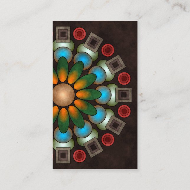 Cute Floral Abstrait Vector Art Carte de visite (Devant)