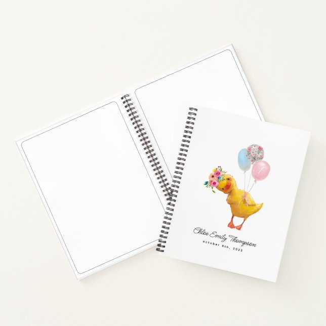 Cute Floral Duckkkat Birthday Keepsaké Note Livre (Intérieur)