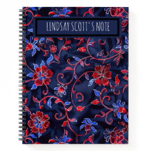 Cute Floral personnalisé Monogramme Carnet de cons