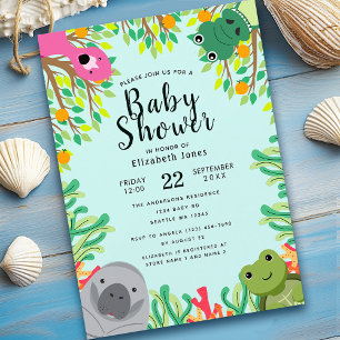 Cute Florida Animaux Baby shower Invitation
