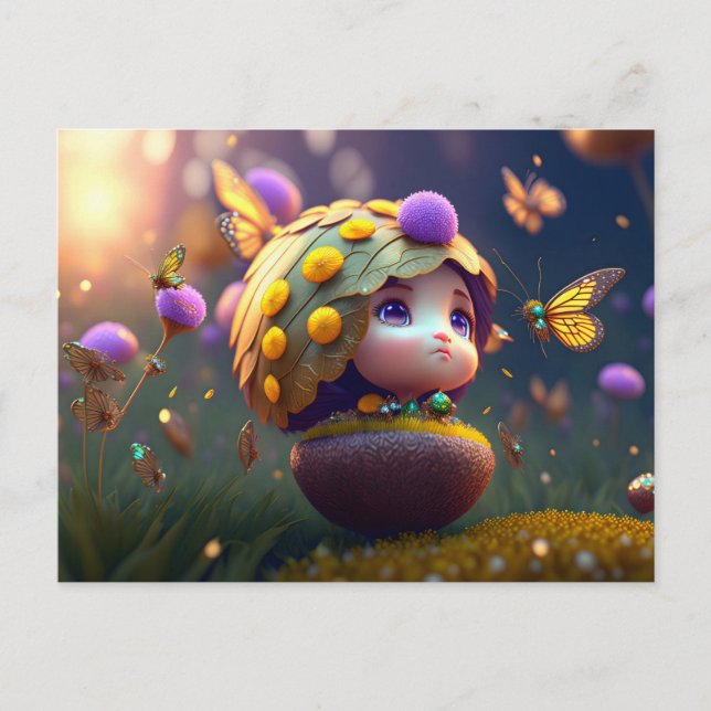 Cute Forest Elf, Carte postale pour le post-croise (Devant)