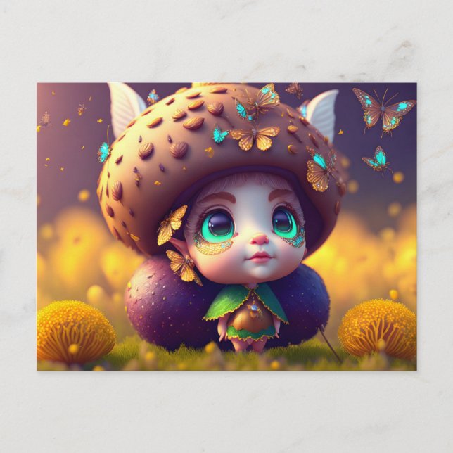 Cute Forest Elf, Carte postale pour le post-croise (Devant)