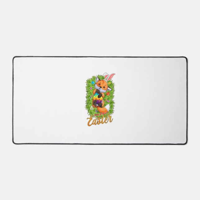 Cute Fox Bunny Ears Happy Easter Fox with Easter E (Recto)