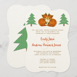 Cute Fox Faire-part de mariage