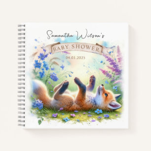 Cute Fox Watercolor Baby shower Livre d'invité