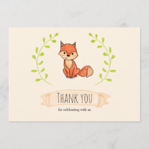 Cute Fox Woodland Baby shower Merci