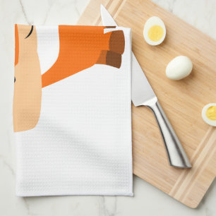 Cute Friendly Cartoon Fox Serviette de cuisine