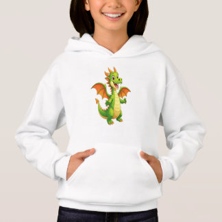 Cute Friendly Green Dragon Cartoon Illustration