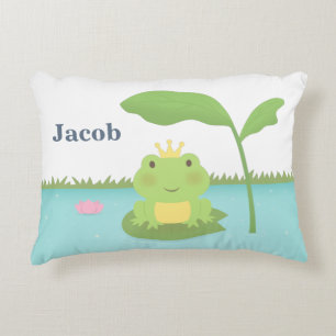 Cute Frog Prince Pour Garçons Coussin Décor Chambr