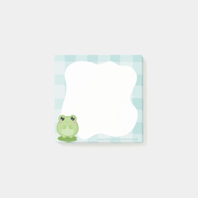 Cute frog Sticky notes, green post-it notes (Devant)