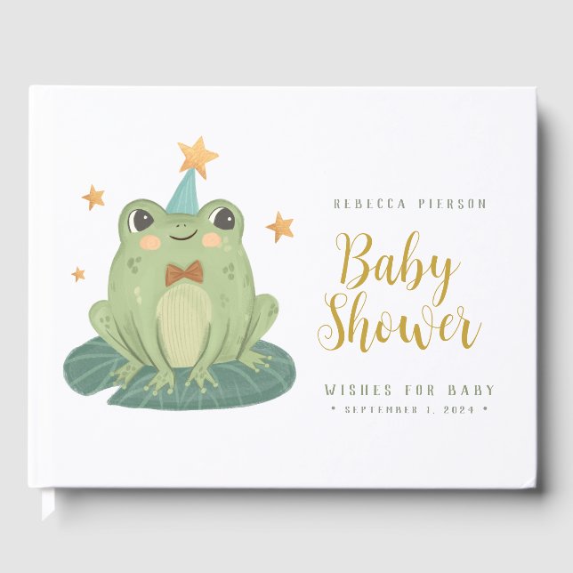 Cute Frog Voeux pour bébé bébé BabyDouche Livre d' (Recto)