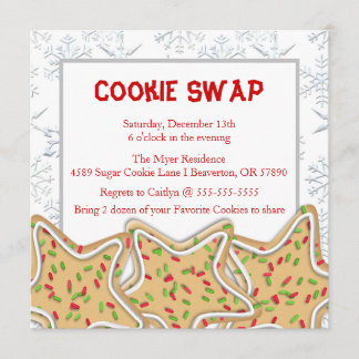 Cute Frosted Sugar Cookie Exchange Invitation de v