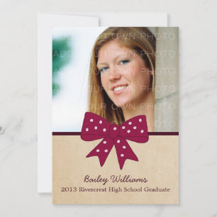 Cute Fuchsia Bow Invitation