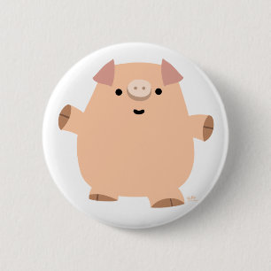 Cute Fun Cartoon Pig Button Badge