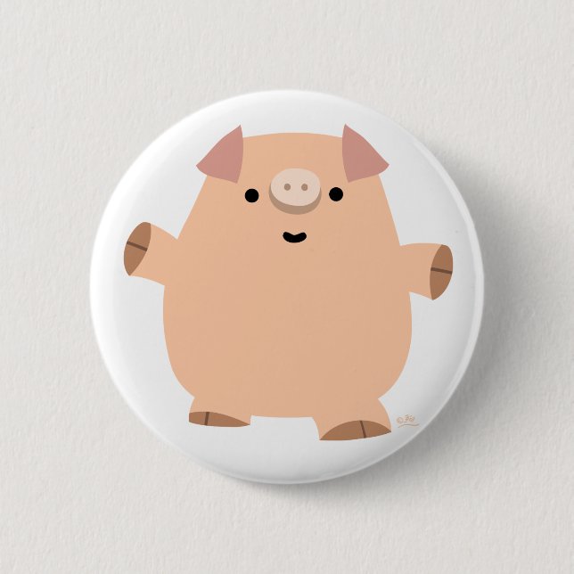 Cute Fun Cartoon Pig Button Badge (Devant)