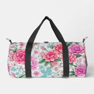 Cute Fun Girl Vintage motif floral Duffel sac