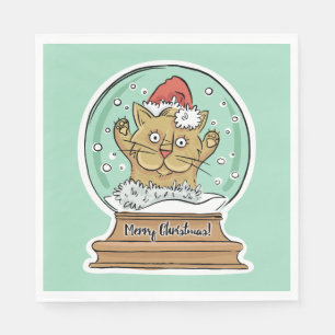 Cute Funny Christmas Chat serviettes en papier