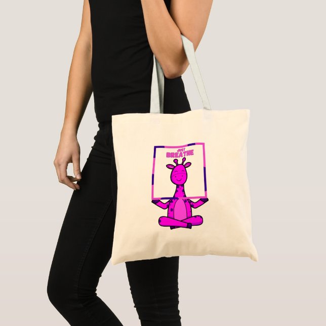 Cute Funny Giraffe Meditation Yoga Tote Bag (Devant (produit))