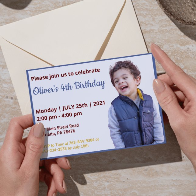 Cute Funny | Invitation d'anniversaire de photo de (Créateur téléchargé)