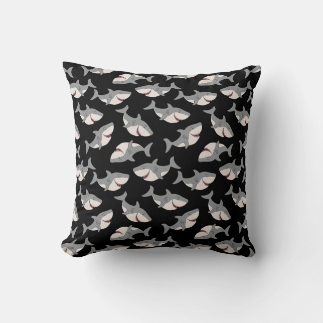 Cute Funny Motif de requin Coussin de coussin (Recto)