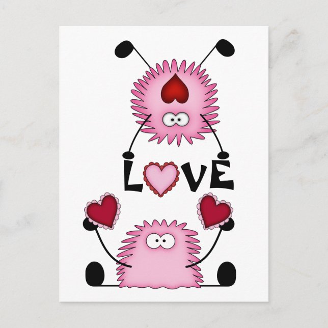Cute Fuzzies, Coeurs et Carte Postale Amour (Devant)