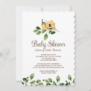 Cute Garden Snail Bee Hive Party Invitation