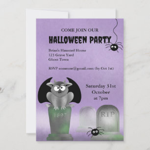 Cute Gargoyle Halloween Party Invitation