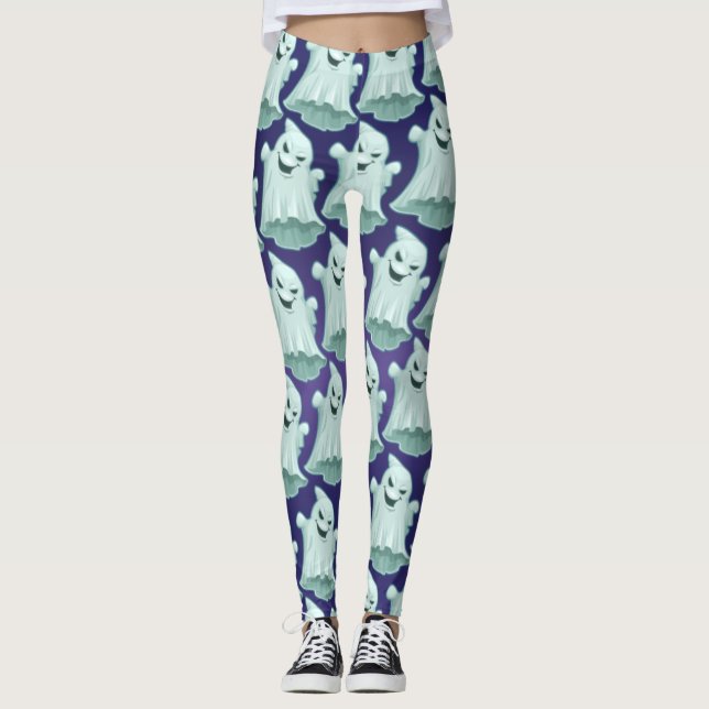 Cute Ghost Halloween Costume Leggings (Devant)