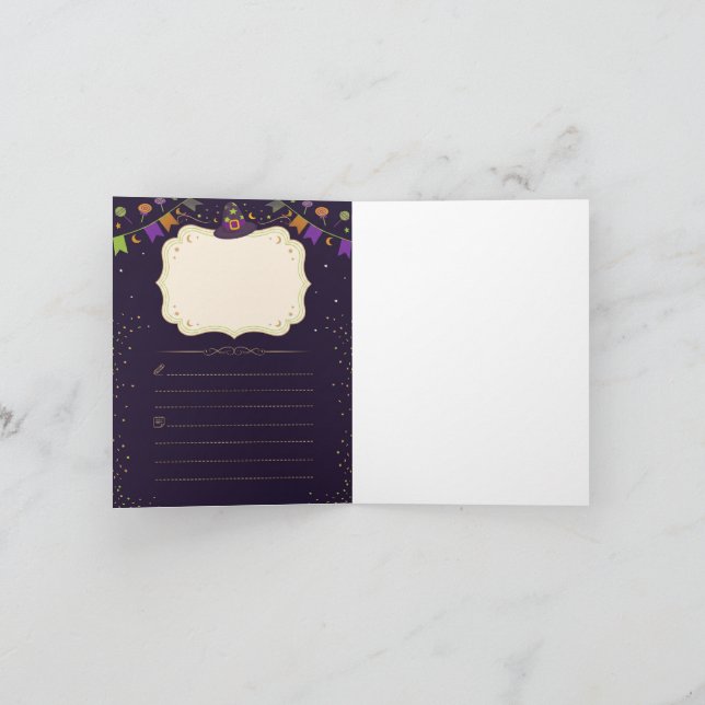 Cute Ghost Halloween Party Folded Invitation (Intérieur)