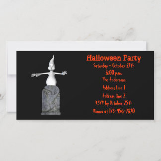 Cute Ghost Tombstone Halloween Invitation