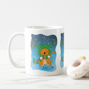 Cute gingembre chat en Mug personnalisé de neige