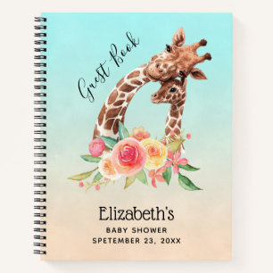 Cute Giraffe Aquarelle Maman & Baby Livre d'invité