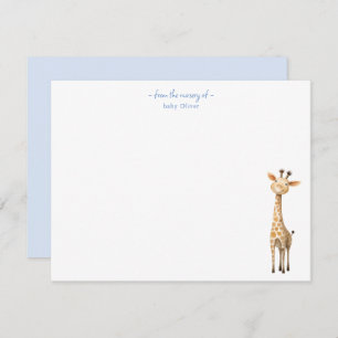 Cute Giraffe Baby boy nursery Carte de remerciemen