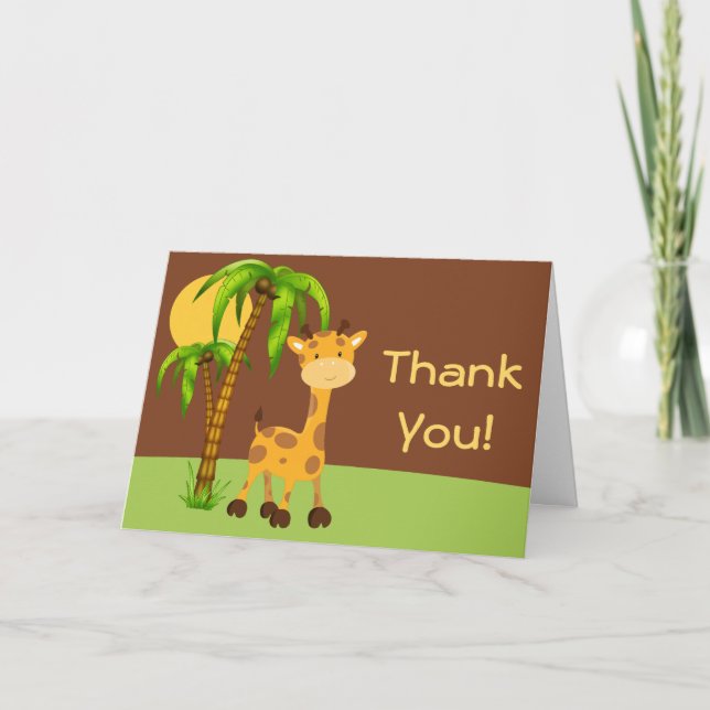 Cute Giraffe Carte de remerciements (Devant)
