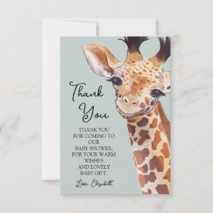 Cute Giraffe Carte de remerciements
