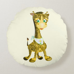 Cute Giraffe Coussin rond