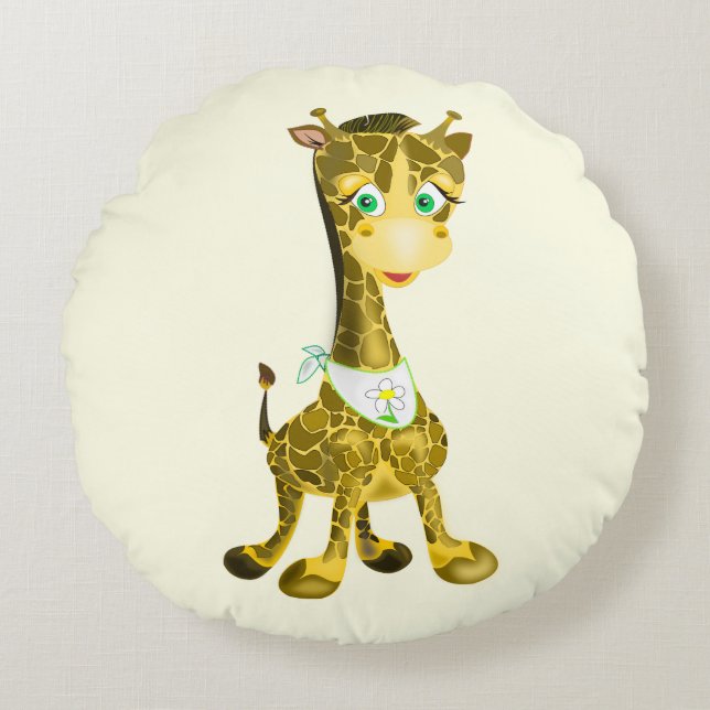 Cute Giraffe Coussin rond (Devant)