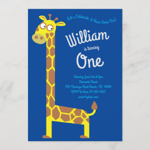 Cute Giraffe Invitation pour les enfants 1er anniv