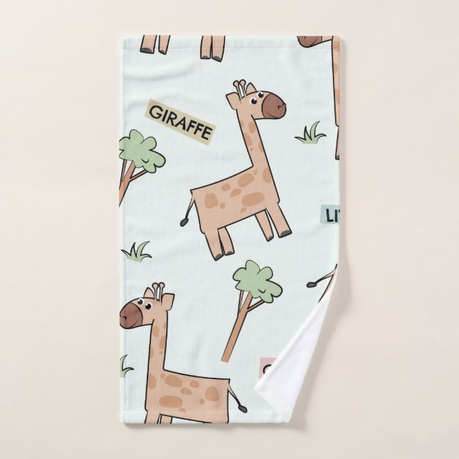 Cute Giraffe Motif sans couture (Serviette à main)