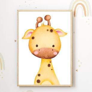 Cute Giraffe Nursery Poster Enfants Décor Chambre