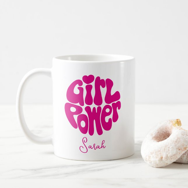 Cute Girl Power with Heart Coffee Mug (Avec donut)