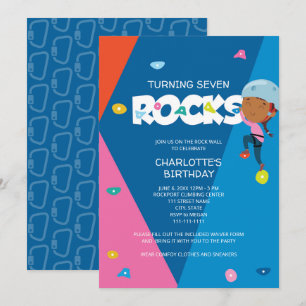 Cute Girl Rock Escalade Anniversaire Invitation