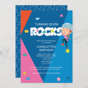 Cute Girl Rock Escalade Anniversaire Invitation