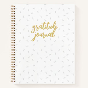 Cute Girl White Confetti Modern Gratitude Journal
